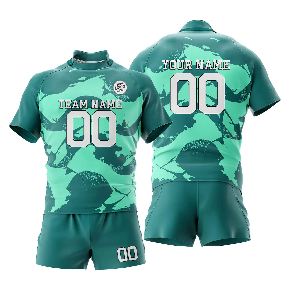 Custom Personalized D5 Full Pattern Rugby Jersey with Name, Number & Team Logo