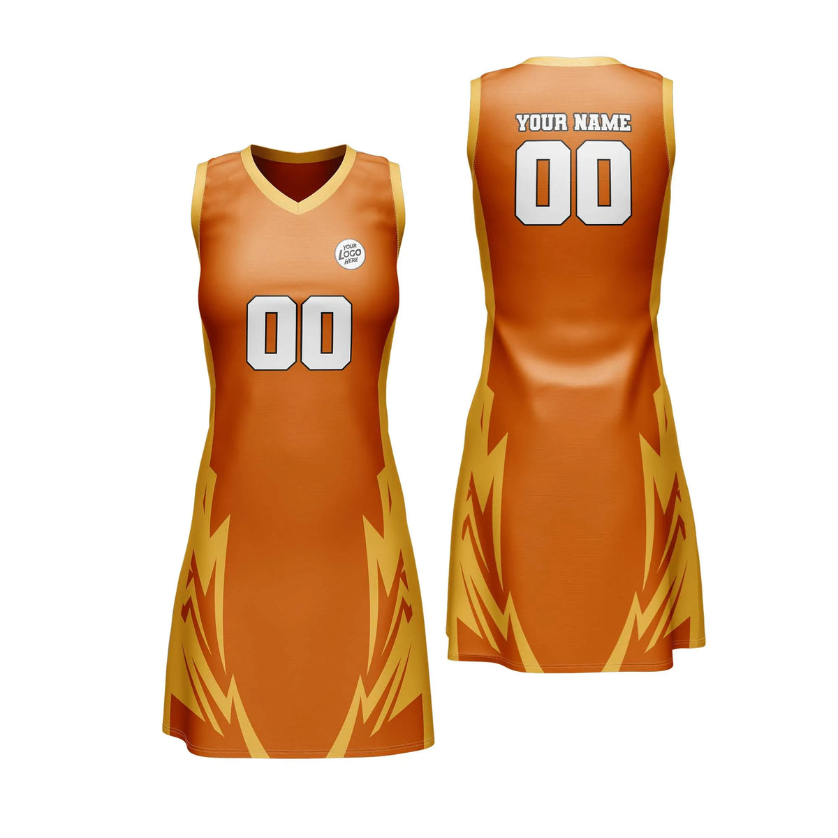 Custom Personalized D2 Abstract Pattern Netball Jersey with Name, Number & Team Logo