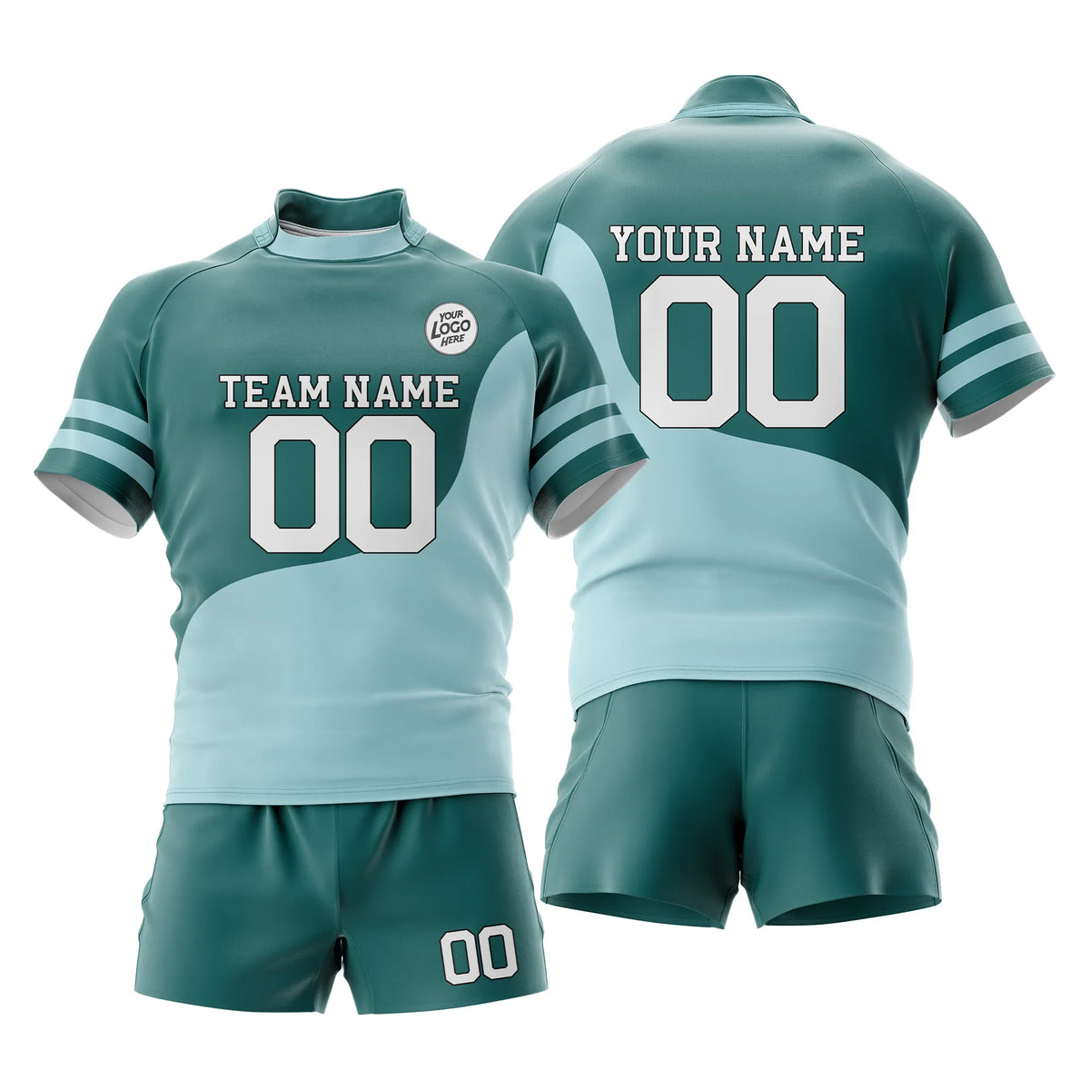 Custom Personalized D3 Split Fashion Rugby Jersey with Name, Number & Team Logo