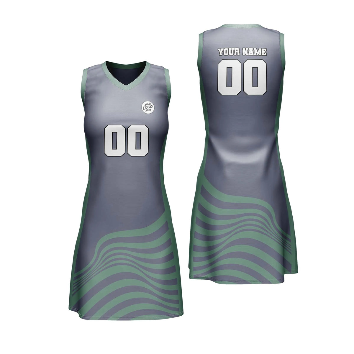 Custom Personalized D2 Stripe Fashion Netball Jersey with Name, Number & Team Logo