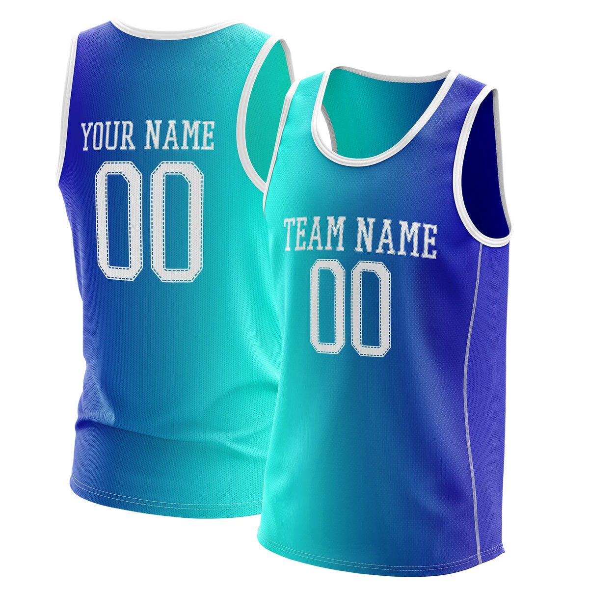 Custom Gradient fashion top Coastal Fade Sports Jersey Personalized Uniform with Name & Number