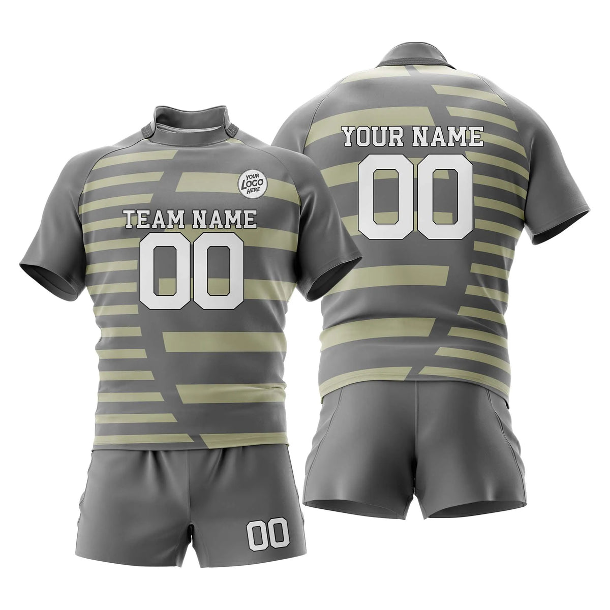 Custom Personalized D4 Strip Fashion Rugby Jersey with Name, Number & Team Logo