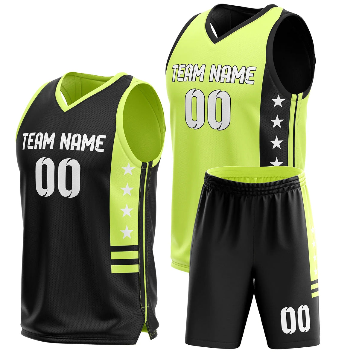 Custom Side Star Reversible Sports Jersey Personalized Uniform with Name & Number