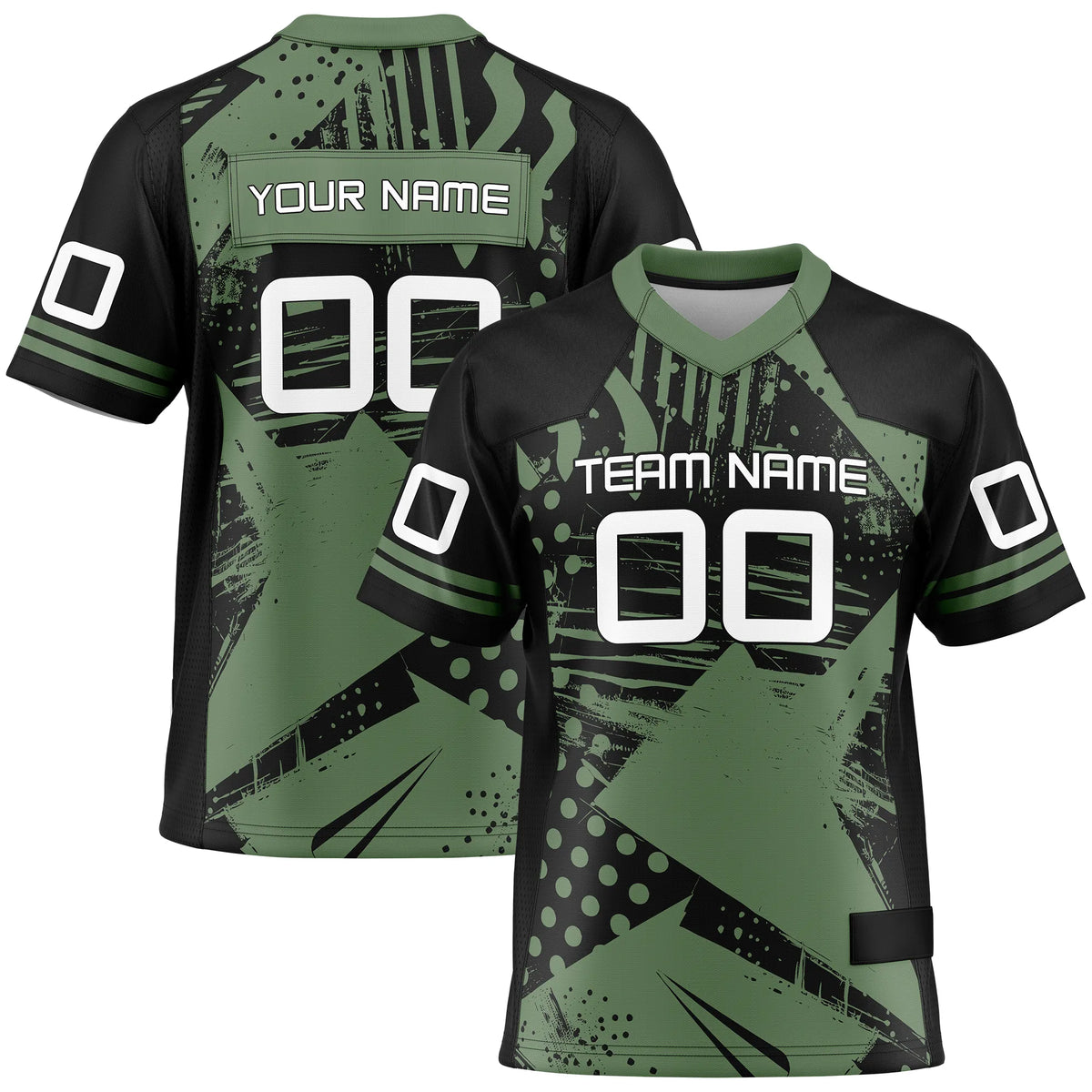 Custom Personalized D2 Graffiti Fashion Flag Football Jersey with Name, Number & Team Logo