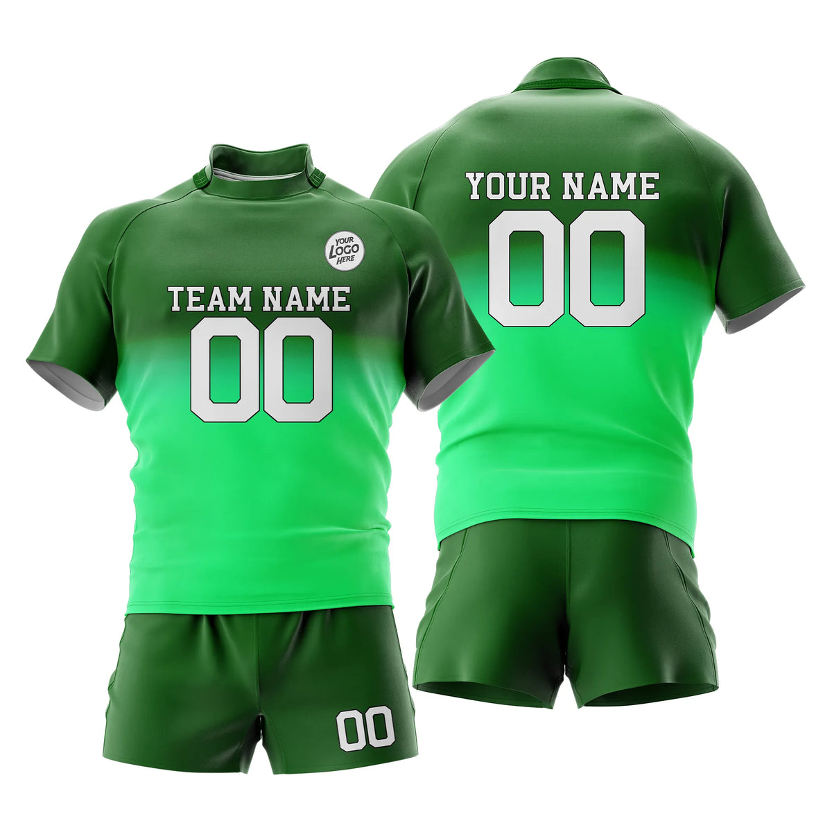 Custom Personalized D1 Gradient Fashion Rugby Jersey with Name, Number & Team Logo