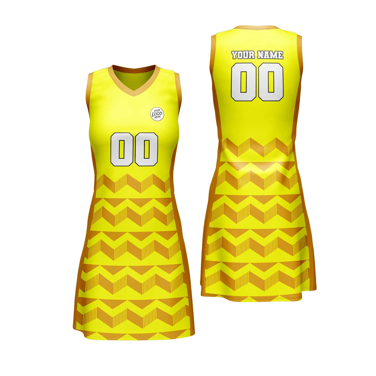Custom Personalized D4 Retro Pattern Netball Jersey with Name, Number & Team Logo
