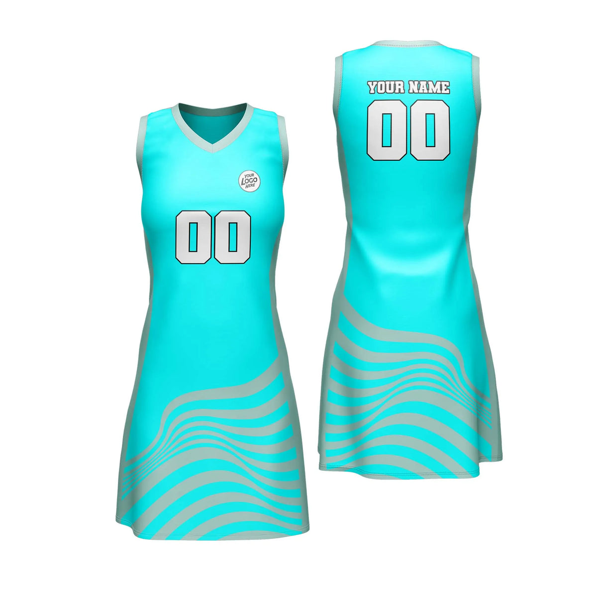 Custom Personalized D2 Stripe Fashion Netball Jersey with Name, Number &amp; Team Logo