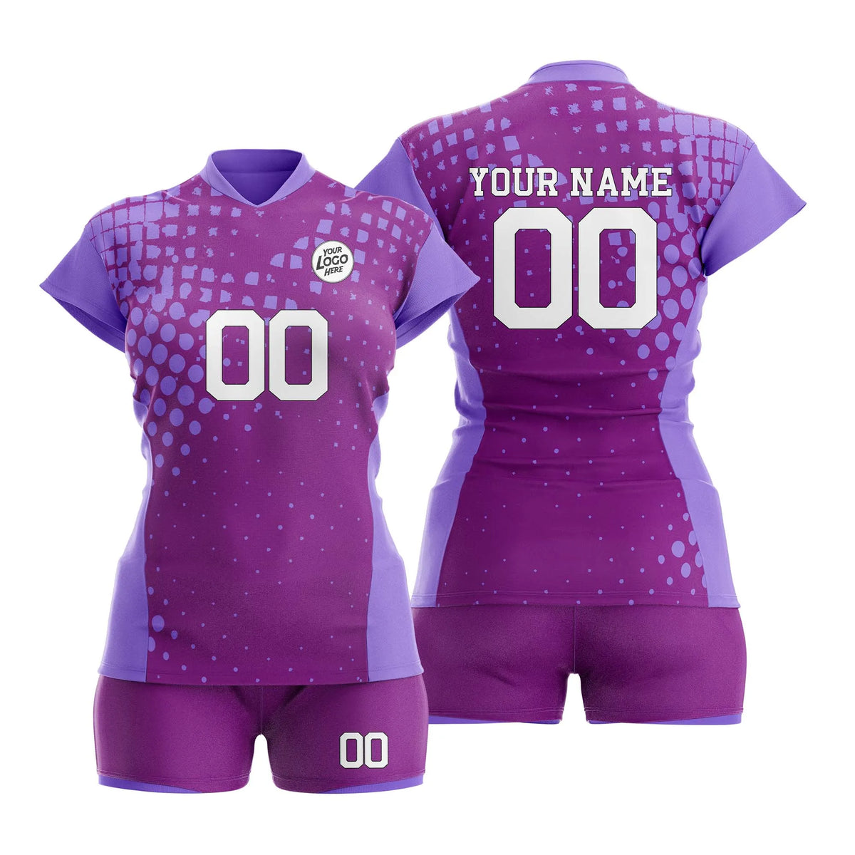 Custom Personalized D3 Retro Pattern Volleyball Jersey with Name, Number & Team Logo