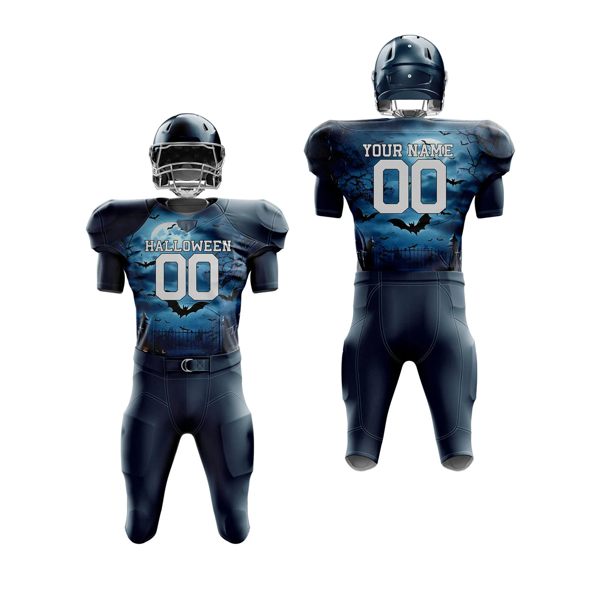Custom Halloween Vibes American Football Jersey Personalized Uniform with Name &amp; Number