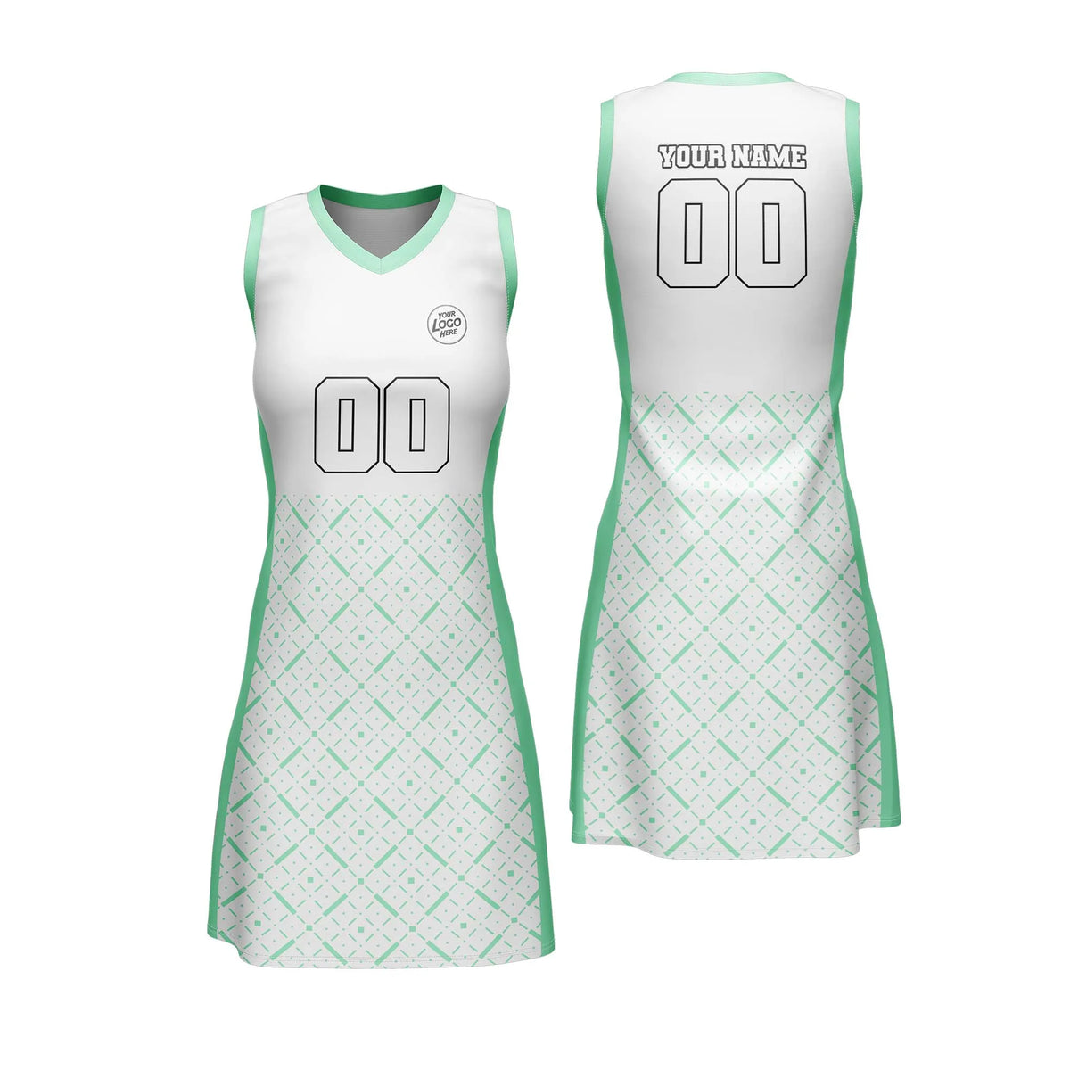 Custom Personalized D5 Abstract Pattern Netball Jersey with Name, Number & Team Logo