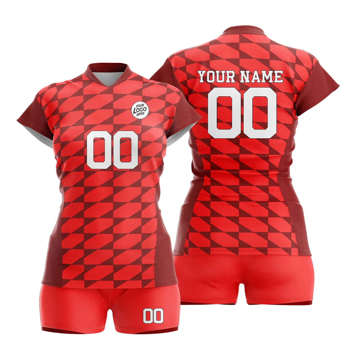 Custom Personalized D1 Full Pattern Volleyball Jersey with Name, Number & Team Logo