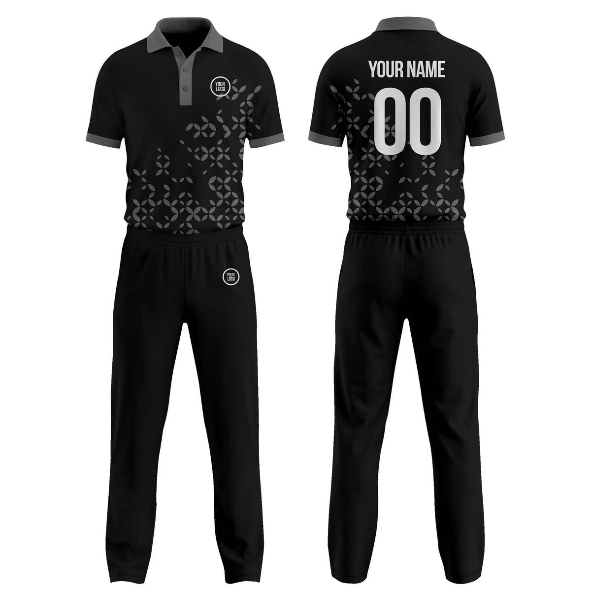 Custom Personalized D2 Abstract Pattern Cricket Kit with Name, Number & Team Logo