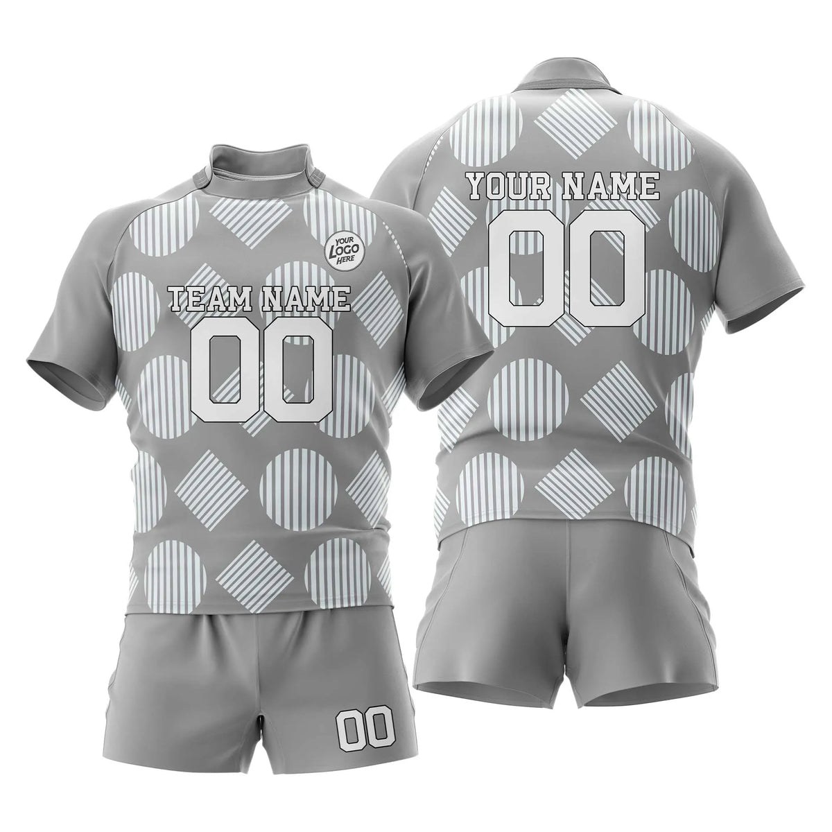 Custom Personalized D3 Full Pattern Rugby Jersey with Name, Number & Team Logo