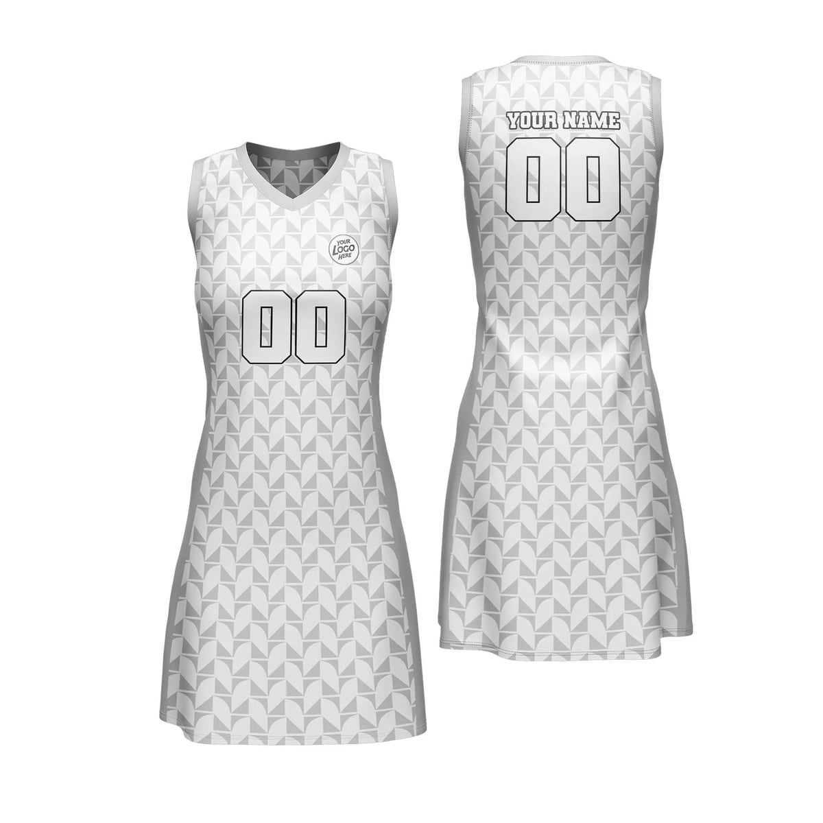 Custom Personalized D2 Retro Pattern Netball Jersey with Name, Number & Team Logo