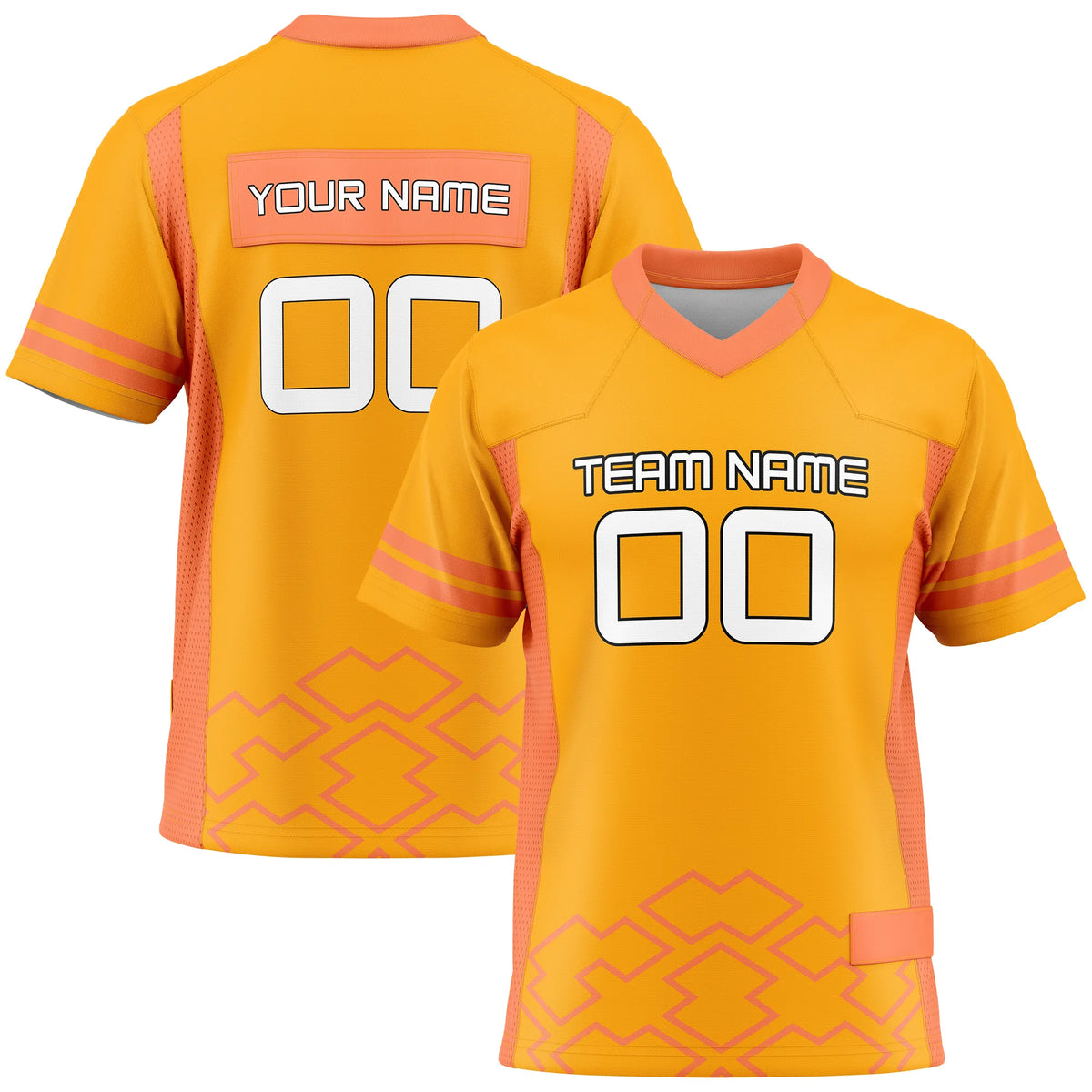 Custom Personalized D2 Color Block Flag Football Jersey with Name, Number & Team Logo