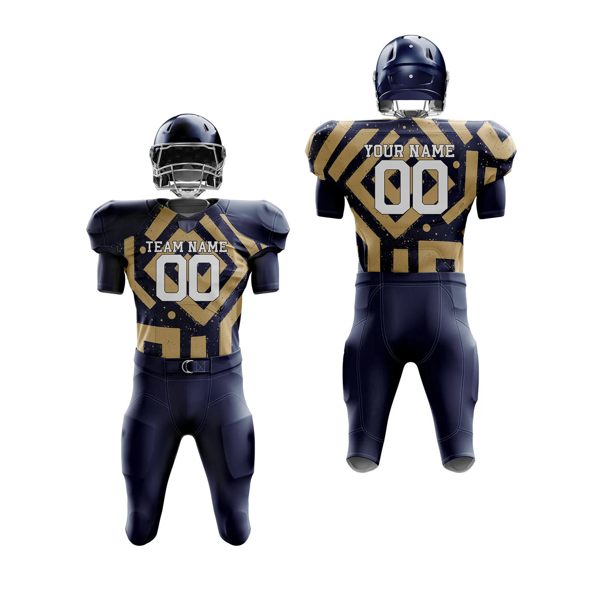Custom Personalized D2 Graffiti pattern American Football Jersey with Name, Number & Team Logo
