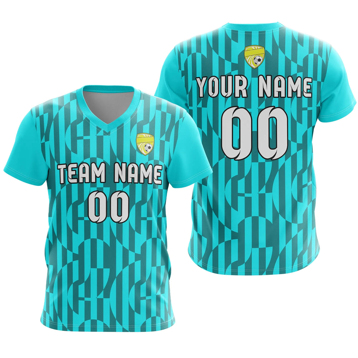 Custom V-Full Pattern D4 Soccer Jersey Personalized Football Uniform with Name &amp; Number