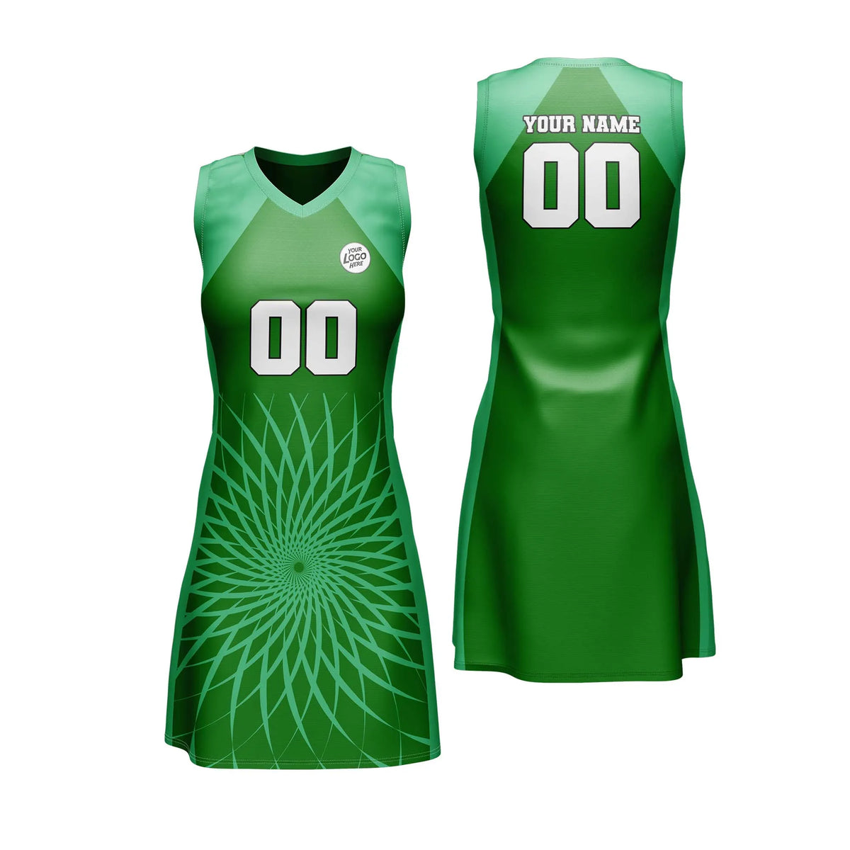 Custom Personalized D3 Retro Pattern Netball Jersey with Name, Number & Team Logo