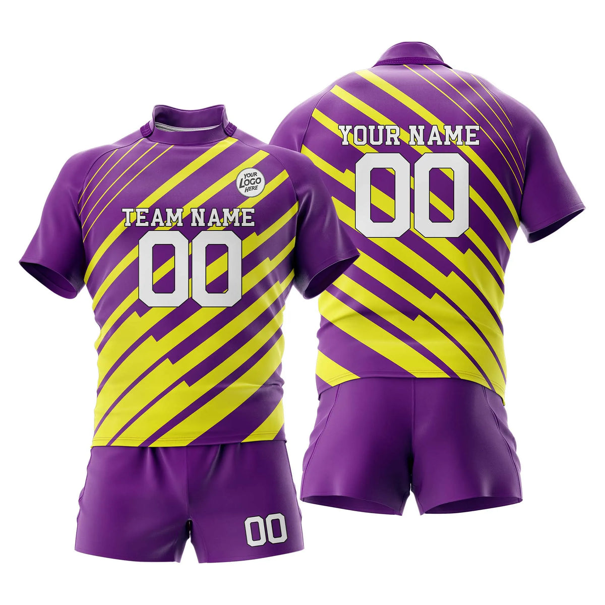 Custom Personalized D1 Strip Fashion Rugby Jersey with Name, Number & Team Logo