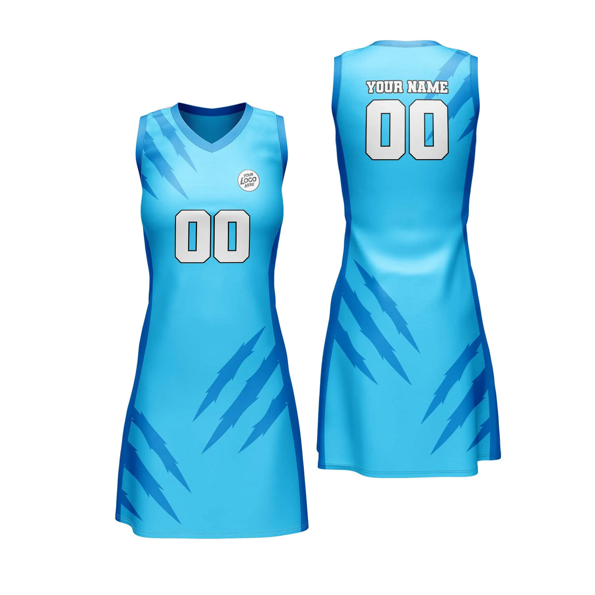 Custom Personalized D1 Stripe Fashion Netball Jersey with Name, Number &amp; Team Logo