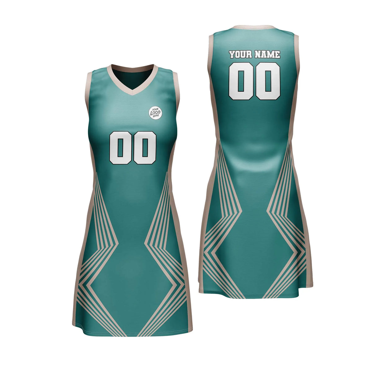 Custom Personalized D4 Stripe Fashion Netball Jersey with Name, Number & Team Logo
