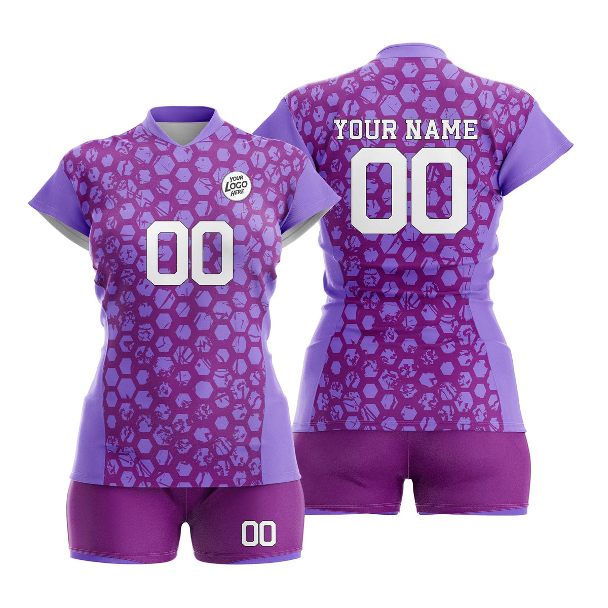 Custom Personalized D2 Full Pattern Volleyball Jersey with Name, Number & Team Logo