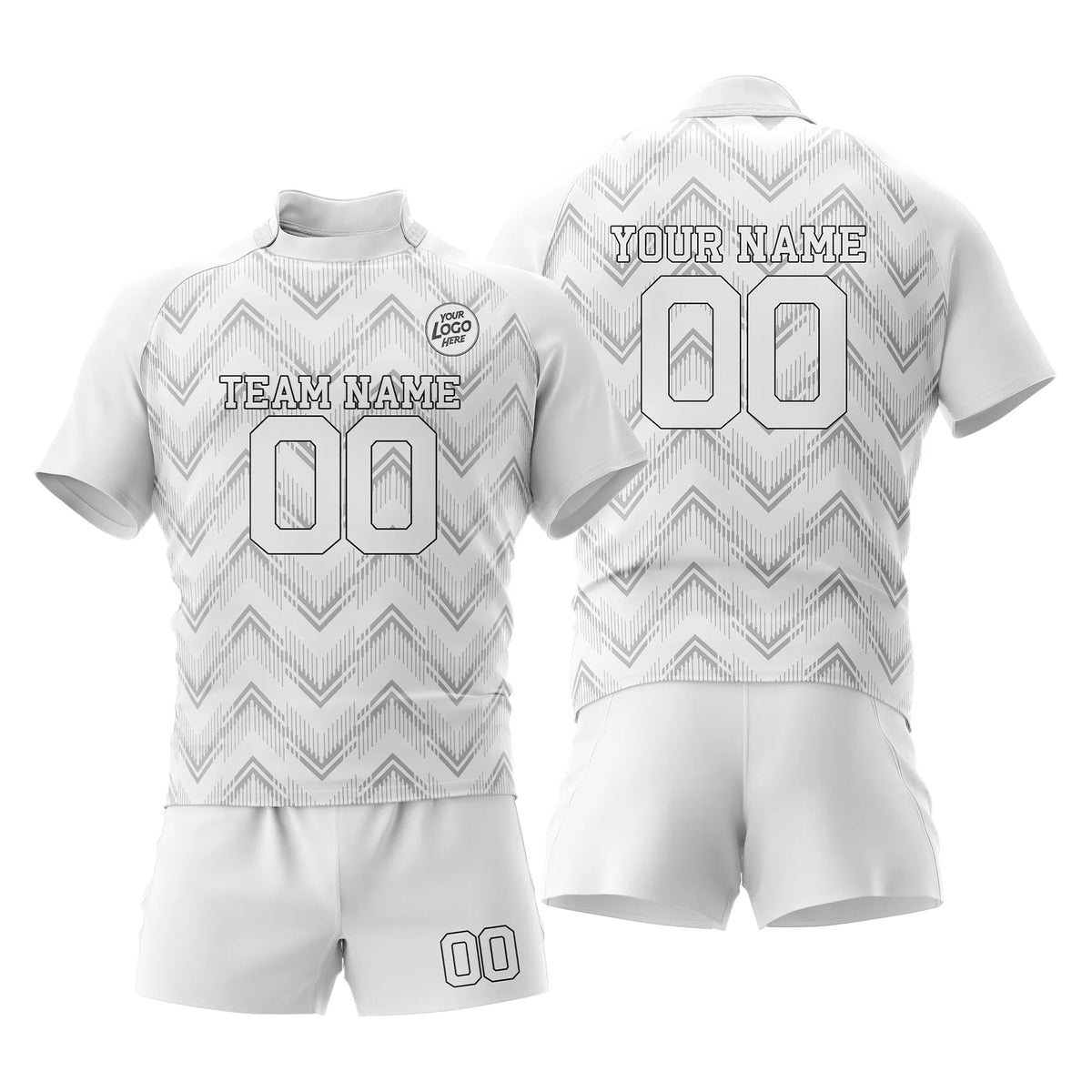Custom Personalized D5 Color Block Rugby Jersey with Name, Number & Team Logo