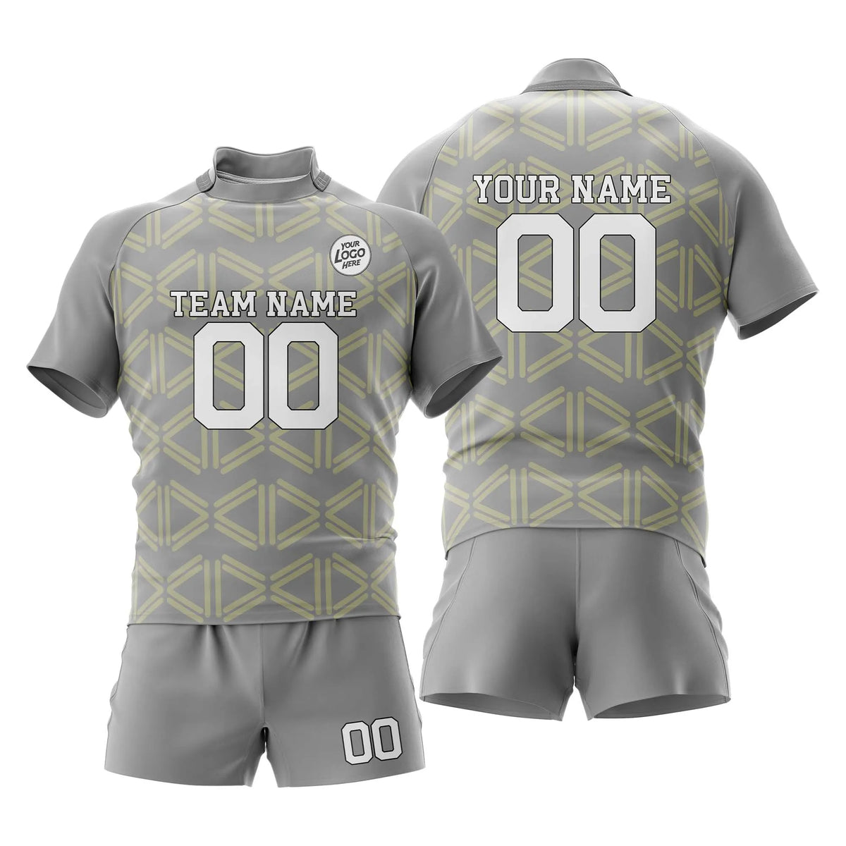 Custom Personalized D2 Full Pattern Rugby Jersey with Name, Number & Team Logo