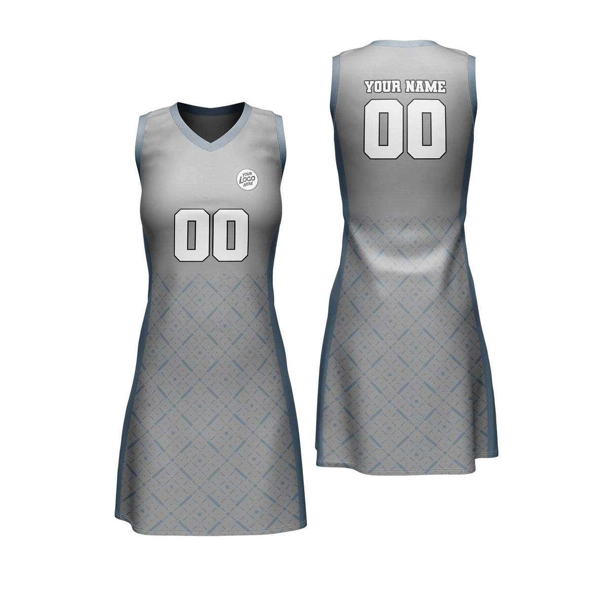 Custom Personalized D5 Abstract Pattern Netball Jersey with Name, Number & Team Logo