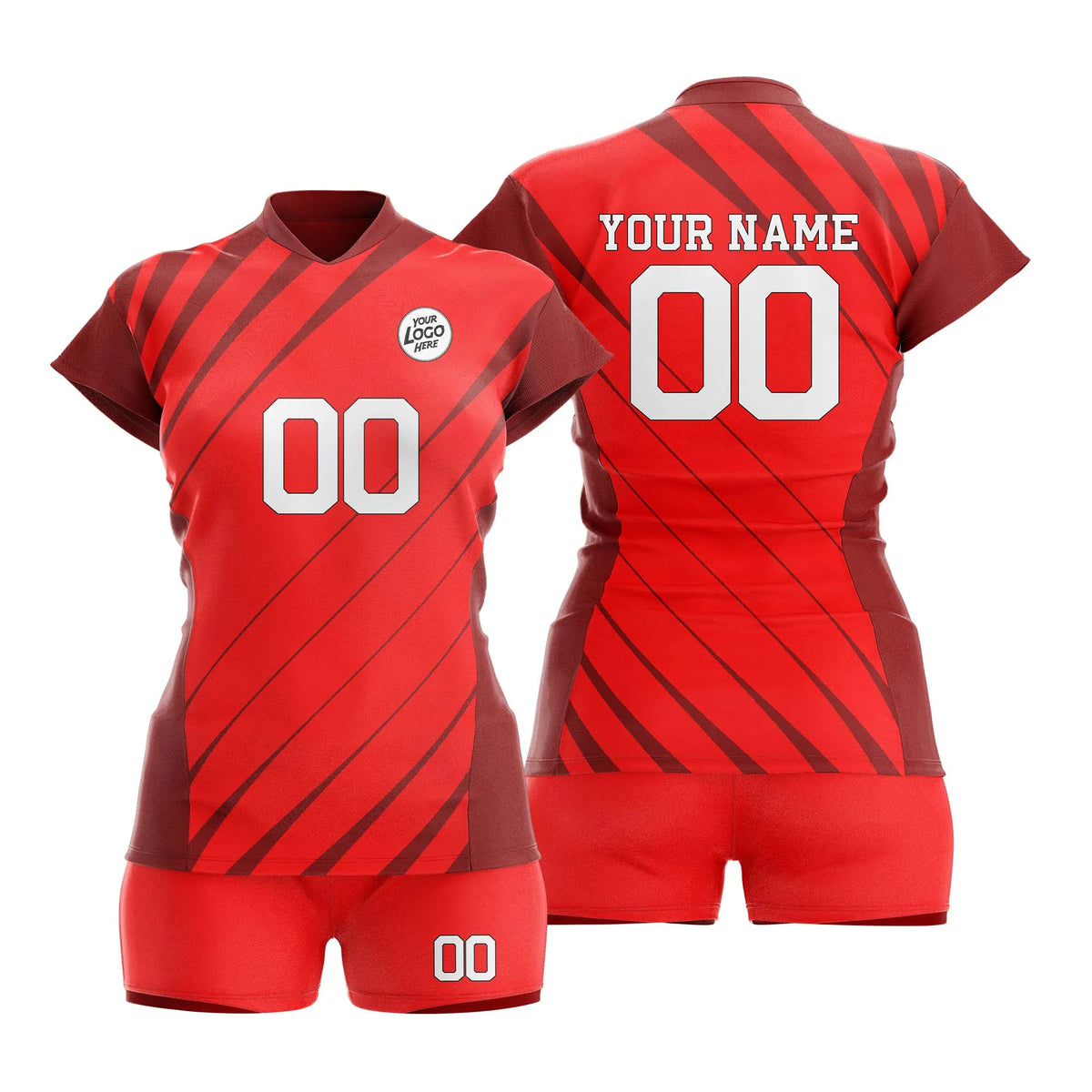 Custom Personalized D4 Strip Fashion Volleyball Jersey with Name, Number & Team Logo