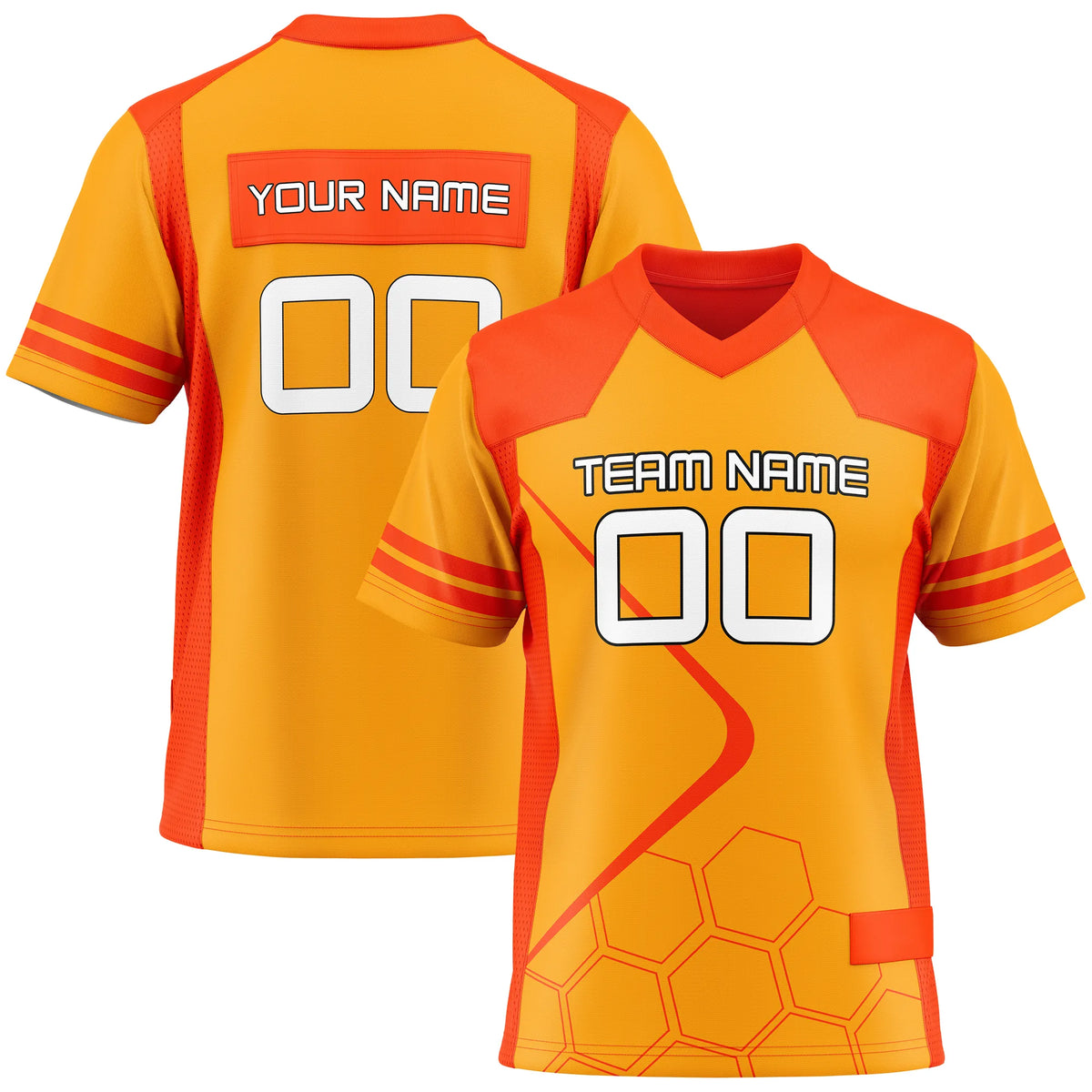 Custom Personalized D5 Color Block Flag Football Jersey with Name, Number & Team Logo