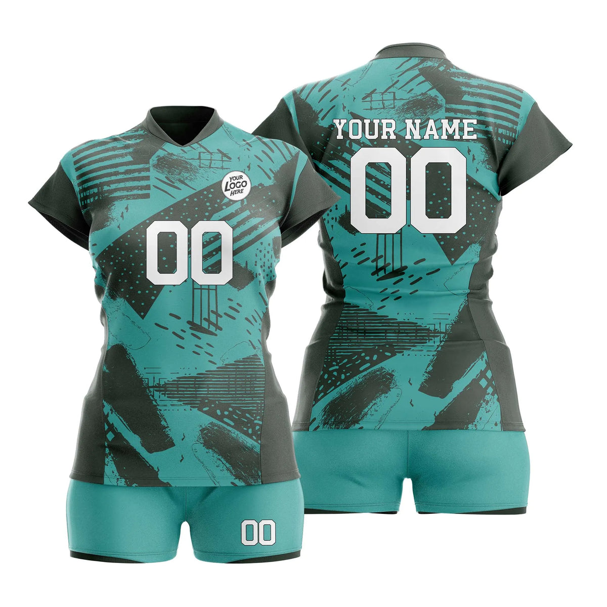 Custom Personalized D5 Graffiti Pattern Volleyball Jersey with Name, Number & Team Logo