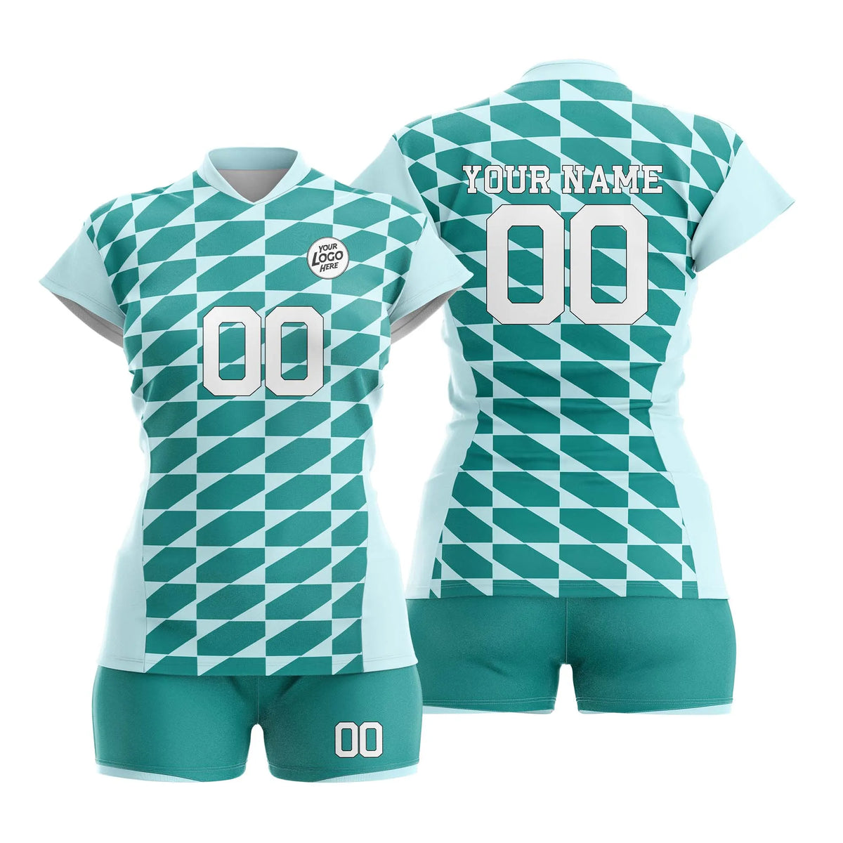 Custom Personalized D1 Full Pattern Volleyball Jersey with Name, Number & Team Logo