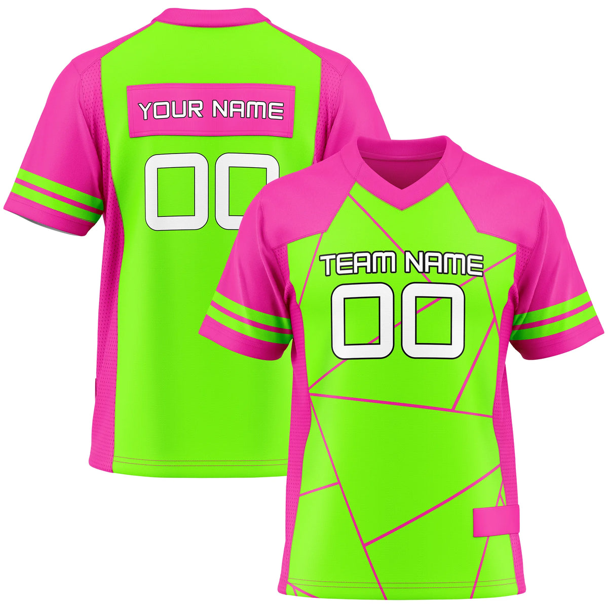 Custom Personalized D3 Color Block Flag Football Jersey with Name, Number & Team Logo