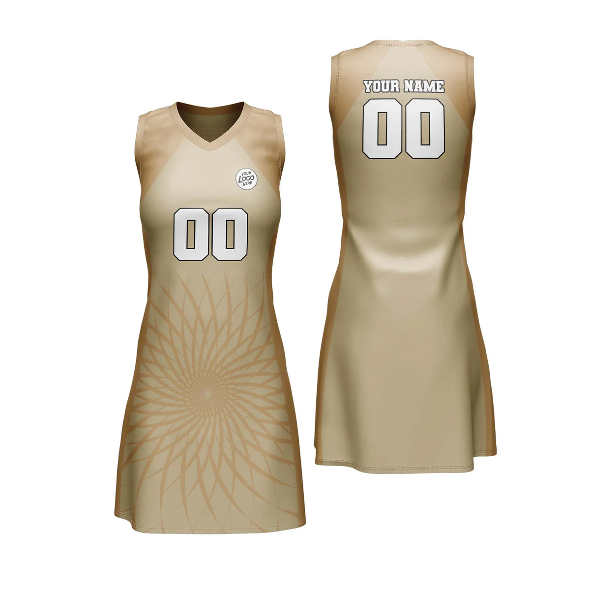 Custom Personalized D3 Retro Pattern Netball Jersey with Name, Number & Team Logo