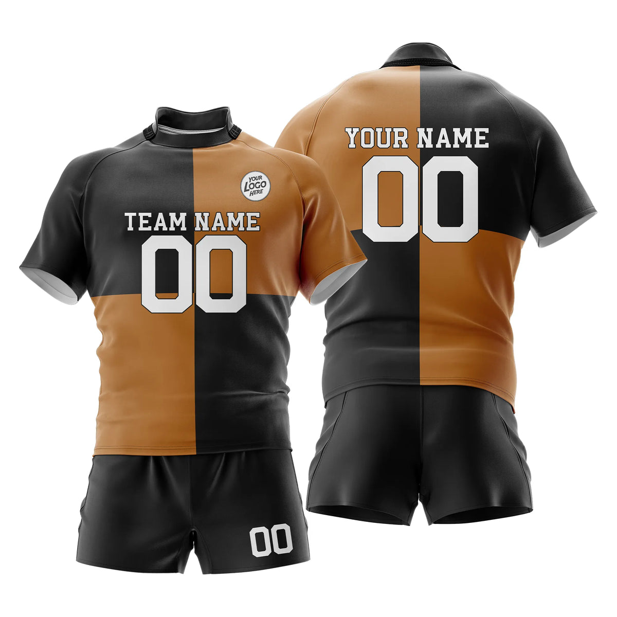 Custom Personalized D5 Split Fashion Rugby Jersey with Name, Number & Team Logo