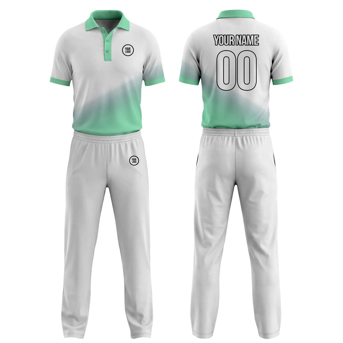 Custom Personalized D3 Gradient Fashion Cricket Kit with Name, Number & Team Logo