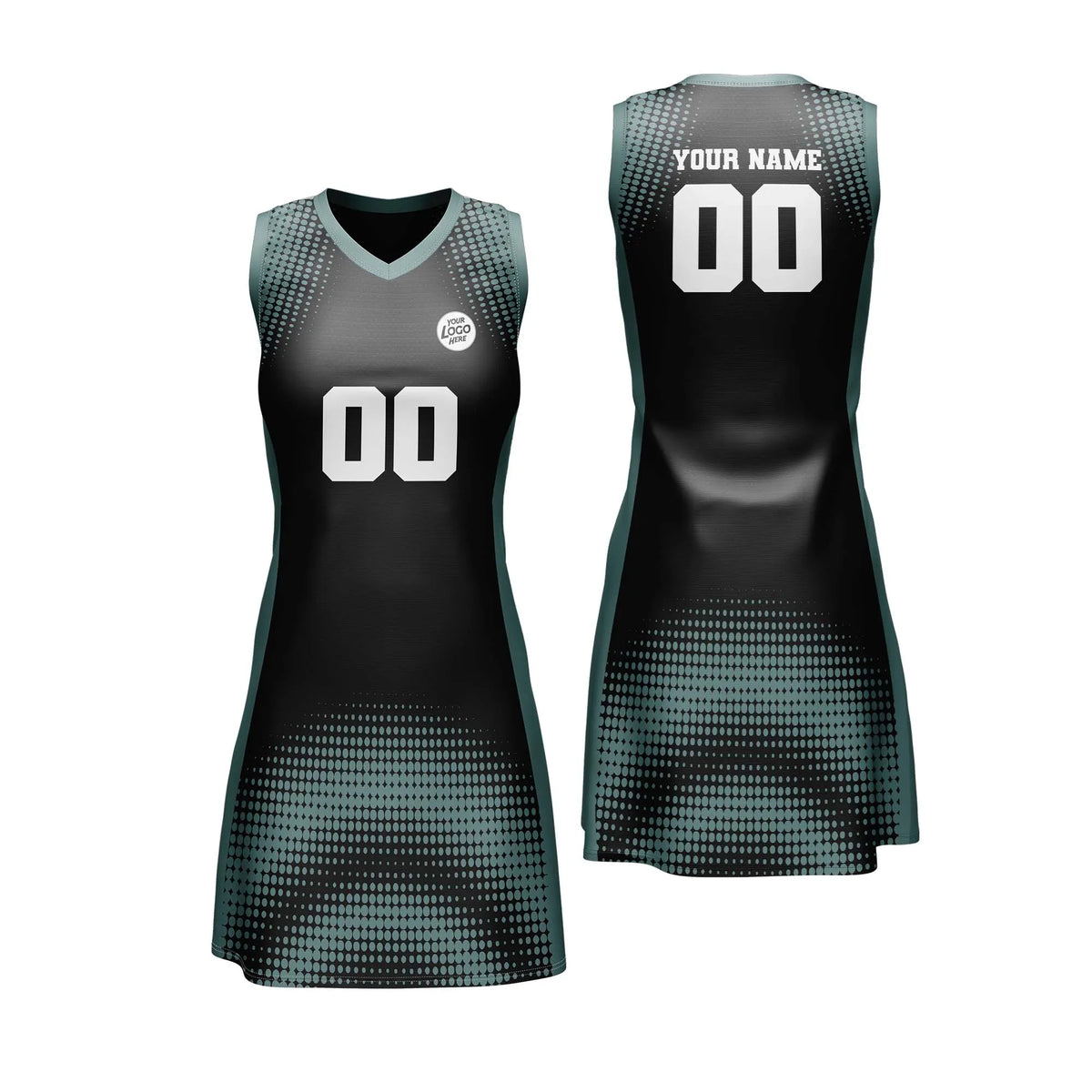 Custom Personalized D1 Retro Pattern Netball Jersey with Name, Number & Team Logo