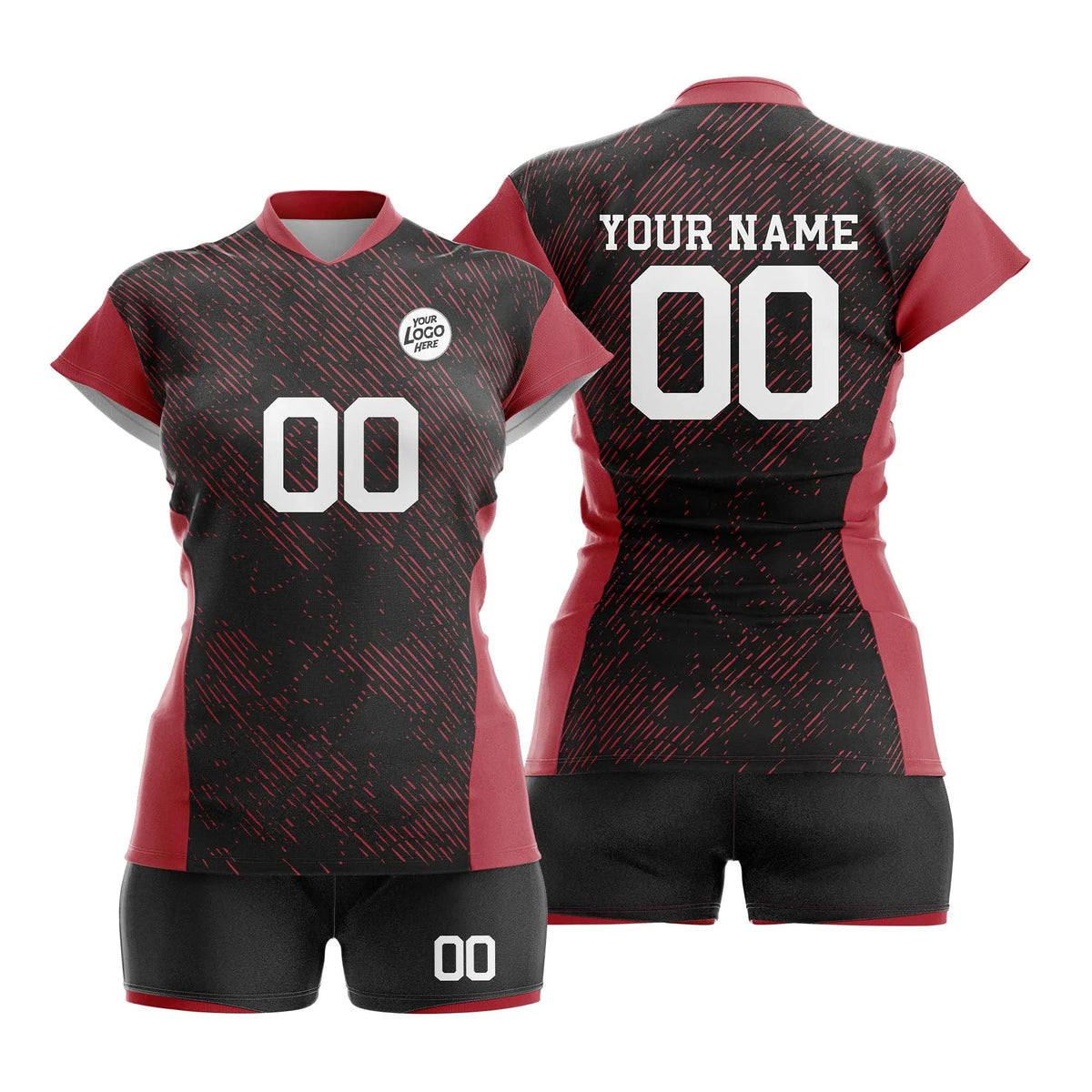 Custom Personalized D3 Full Pattern Volleyball Jersey with Name, Number & Team Logo
