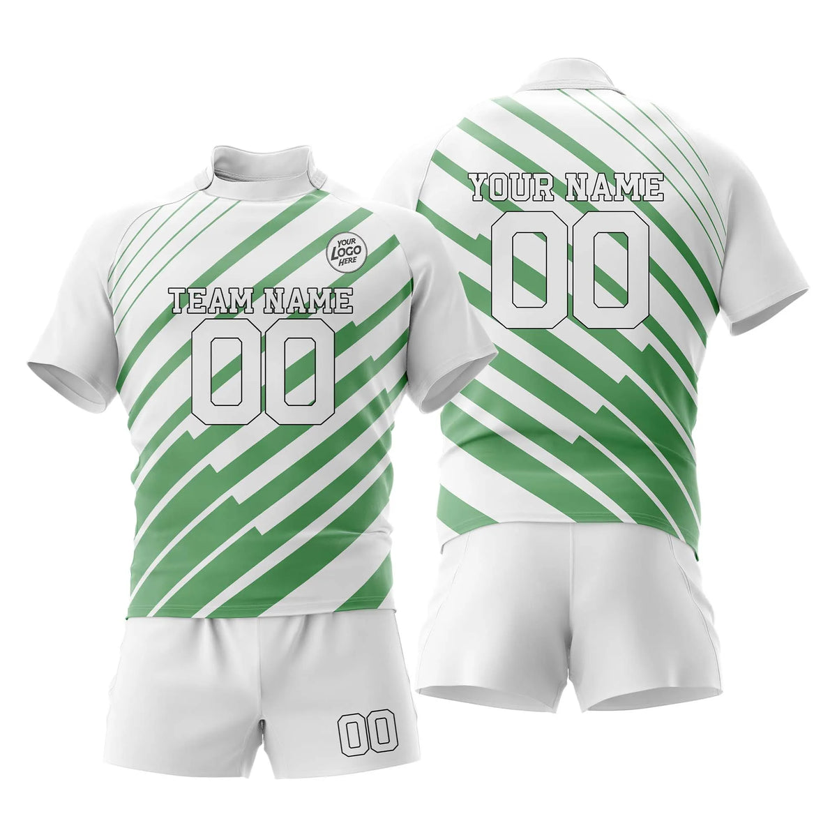 Custom Personalized D1 Strip Fashion Rugby Jersey with Name, Number & Team Logo