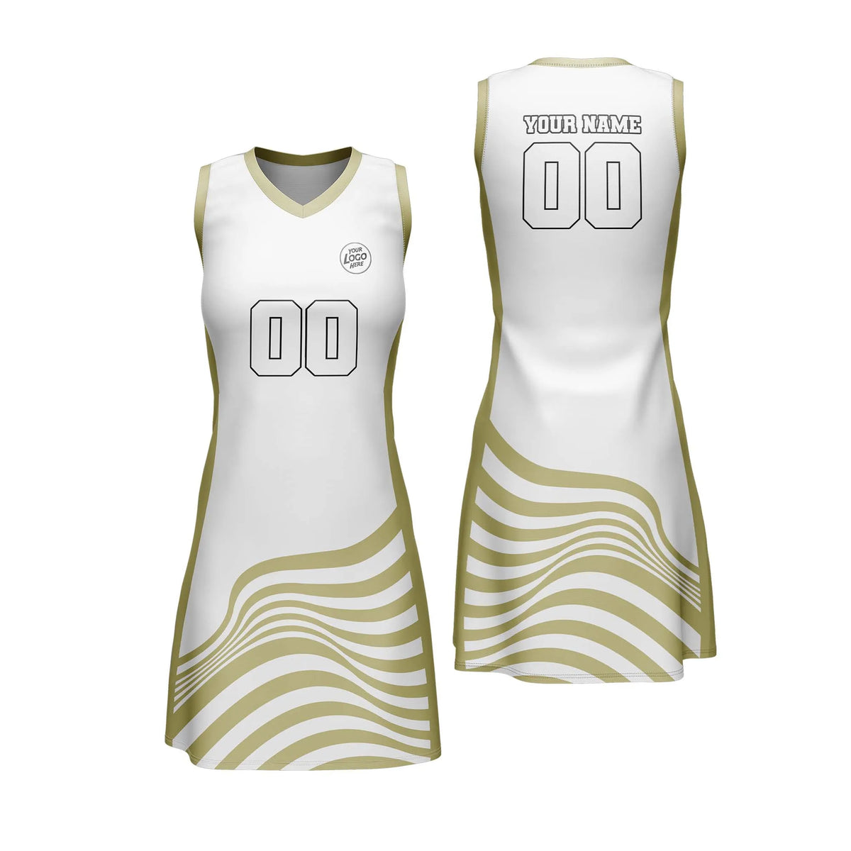 Custom Personalized D2 Stripe Fashion Netball Jersey with Name, Number & Team Logo