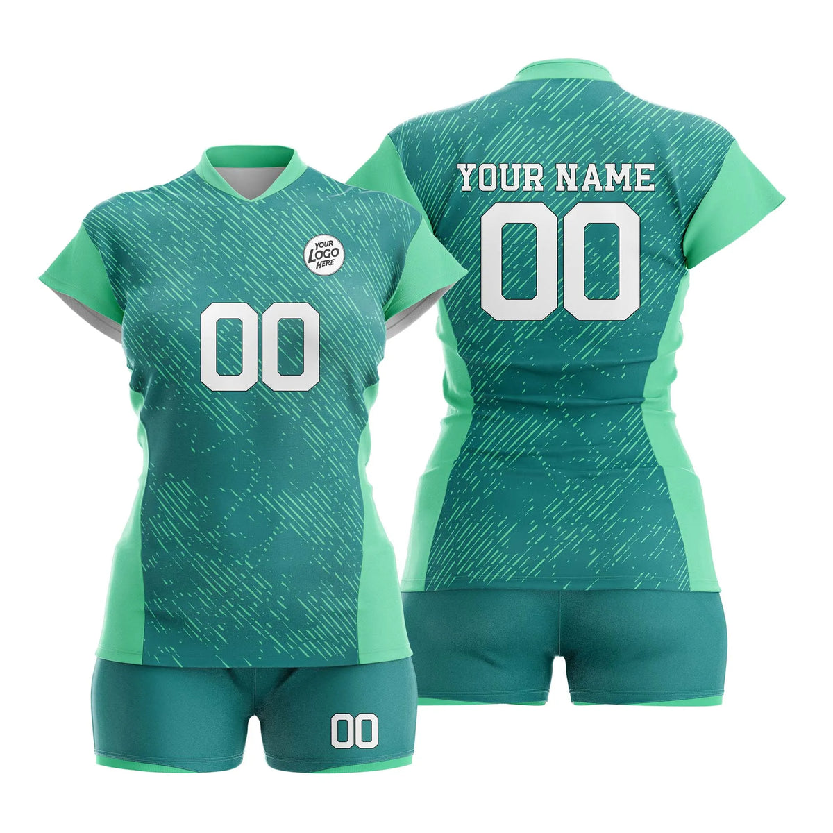 Custom Personalized D3 Full Pattern Volleyball Jersey with Name, Number & Team Logo