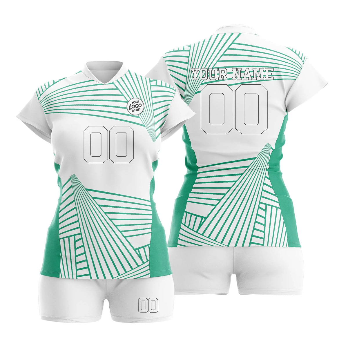 Custom Personalized D3 Abstract Pattern Volleyball Jersey with Name, Number & Team Logo