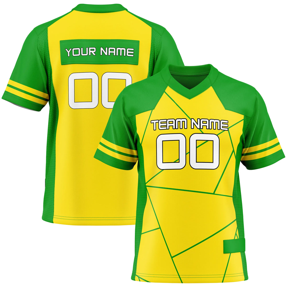 Custom Personalized D3 Color Block Flag Football Jersey with Name, Number & Team Logo