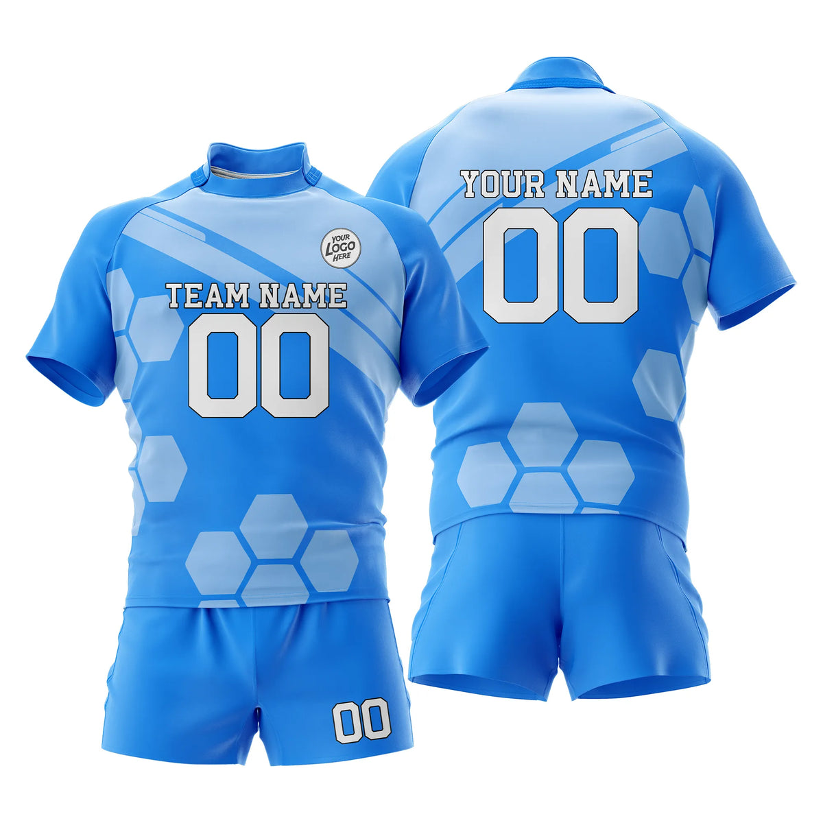 Custom Personalized D3 Color Block Rugby Jersey with Name, Number & Team Logo