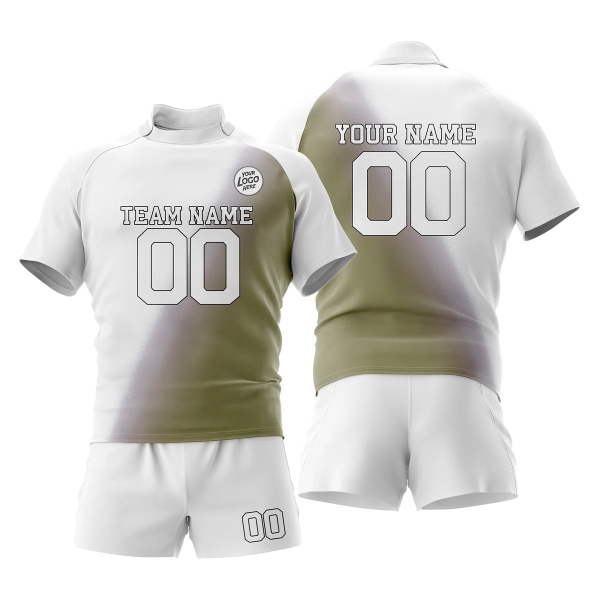 Custom Personalized D3 Gradient Fashion Rugby Jersey with Name, Number & Team Logo