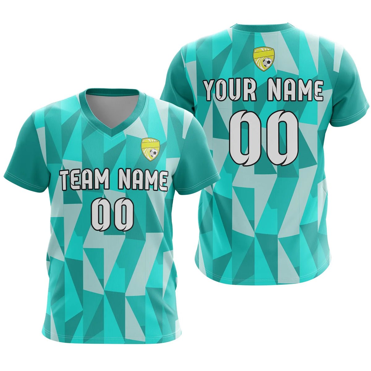 Custom V-Full Pattern D3 Soccer Jersey Personalized Football Uniform with Name & Number