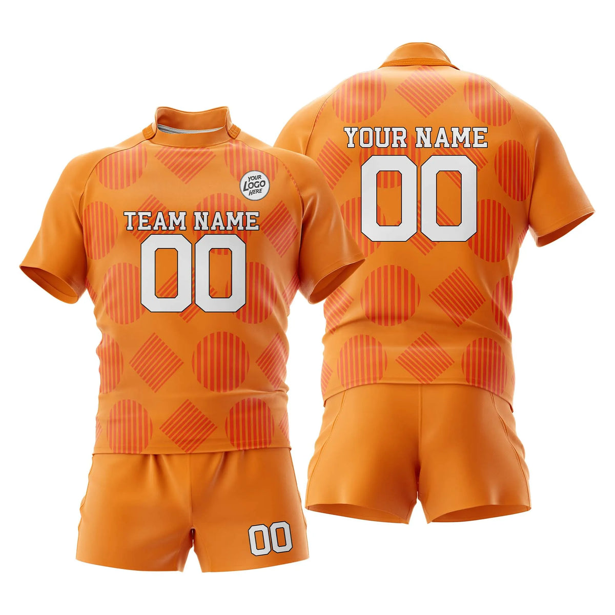 Custom Personalized D3 Full Pattern Rugby Jersey with Name, Number & Team Logo