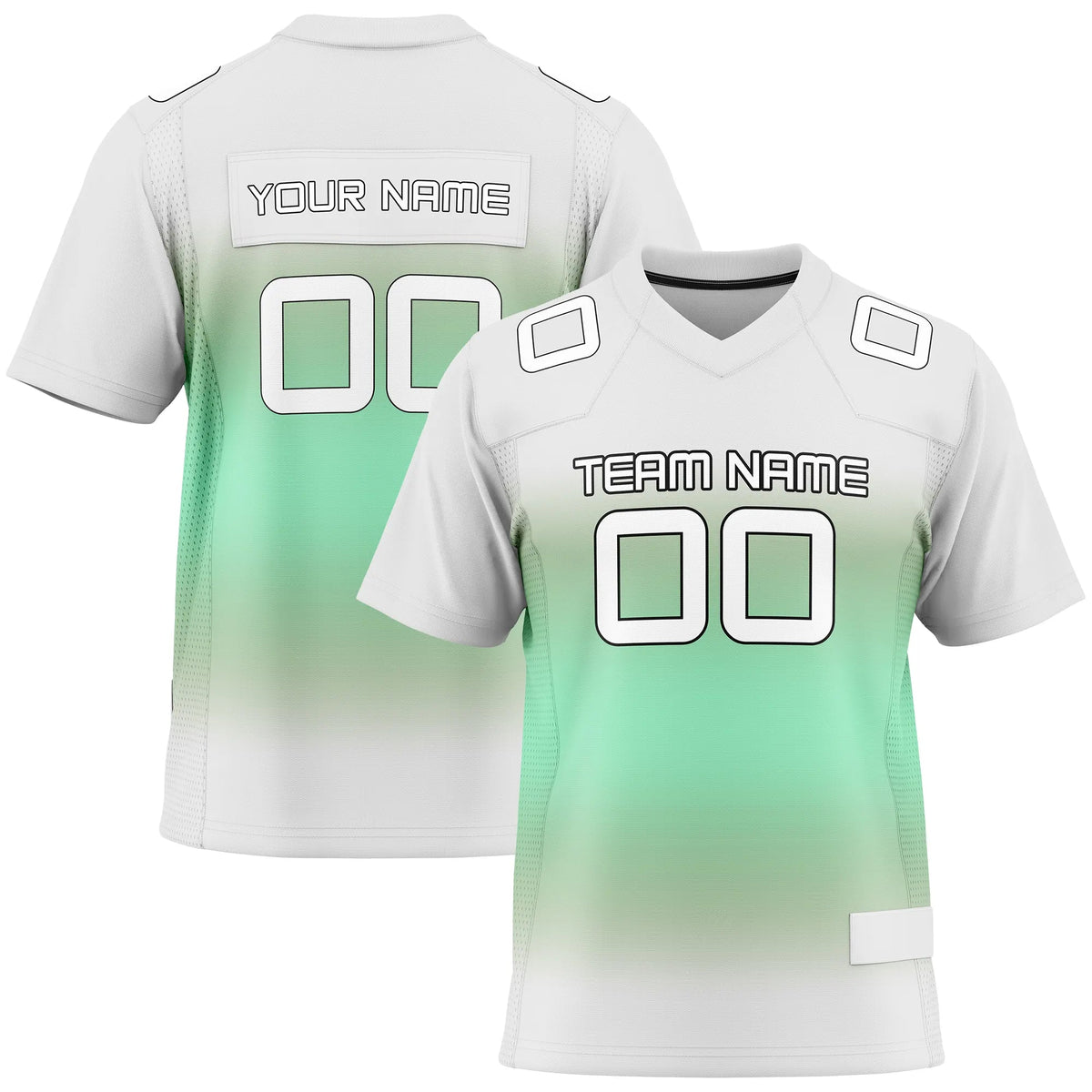 Custom Personalized D5 Gradient Fashion Flag Football Jersey with Name, Number & Team Logo