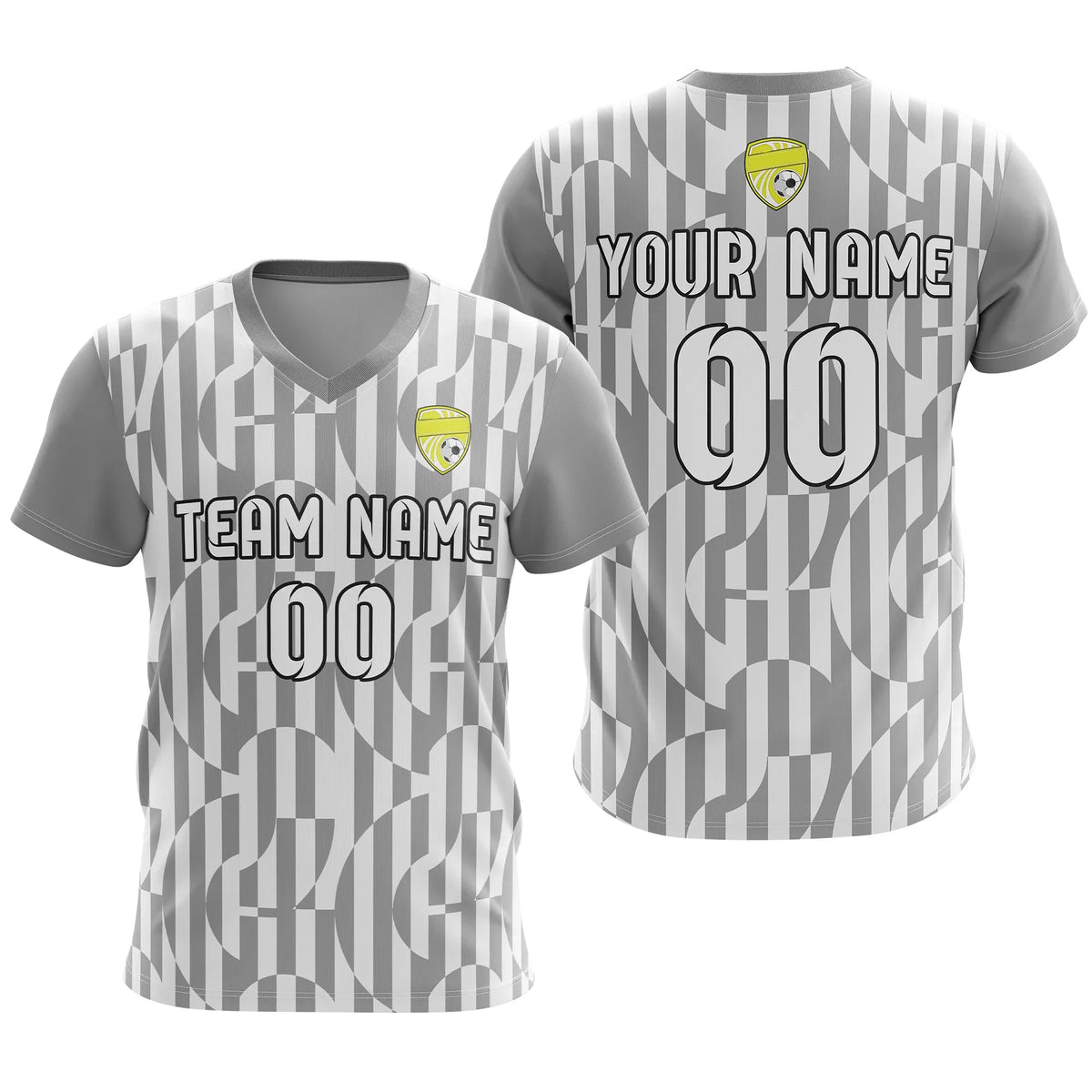 Custom V-Full Pattern D4 Soccer Jersey Personalized Football Uniform with Name & Number